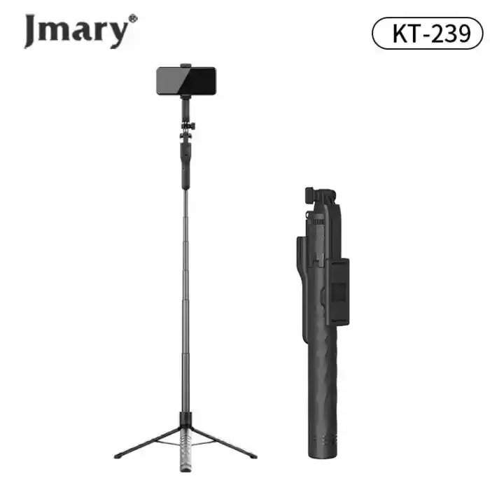 JMARY KT-239 1.75m Telescopic Selfie Stick Tripod Stand Cell Phone Clip Rotation Design Camera Mount Holder